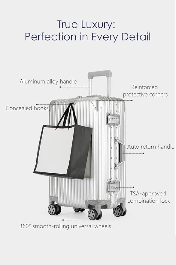 28 Inch All Aluminum Checked in Luggage - Image 2