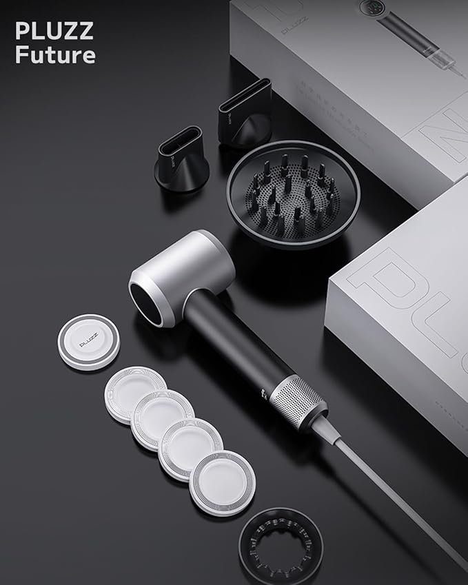 High-Speed Hair Dryer with 1.8" Touch Screen, 140,000 RPM, 5 Billion Negative Ions, 15 Custom Modes, Instant Start for Fast Drying & Hair Care 1600W