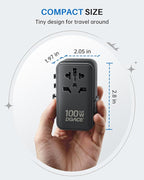 DOACE Universal Travel Adapter, 100W GaN 3.0 European Travel Plug Adapter - Image 8