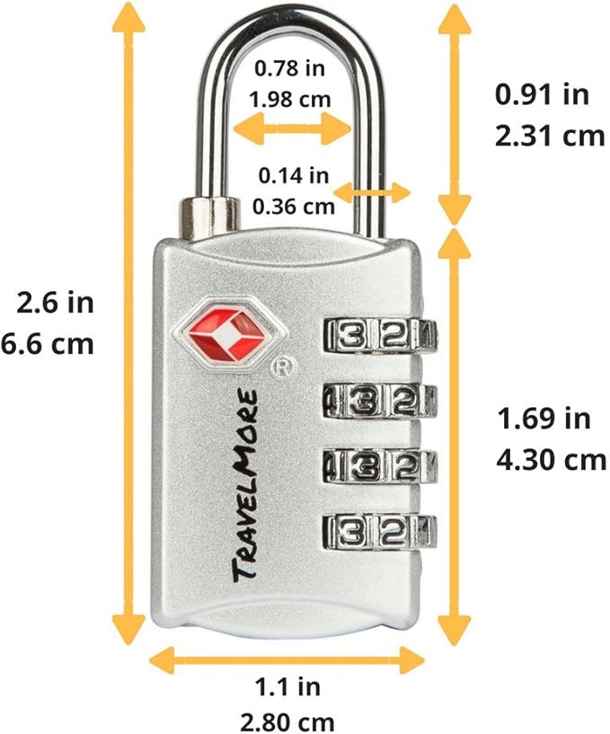 TSA Luggage Locks with 4 Digit Combination – Heavy Duty Set Your Own Padlocks - Image 2