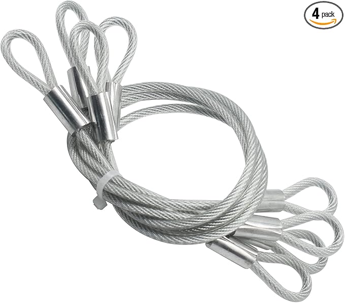 4 pcs 20 inch 5mm Thickness Vinyl Cover Coated Galvanized Steel Wire Cable by Bytiyar