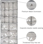 2 Pack Extra Large Hanging Crystal Clear Over Door Shoe Organizers, Closet Shoe - Image 5