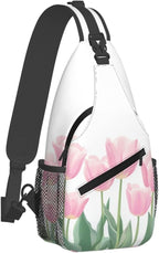 SUPLUCHOM Sling Bag Tulip Flower Hiking Daypack Crossbody Shoulder Backpack - Image 2