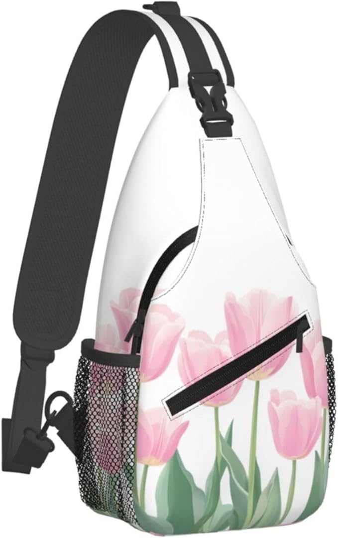 SUPLUCHOM Sling Bag Tulip Flower Hiking Daypack Crossbody Shoulder Backpack - Image 2