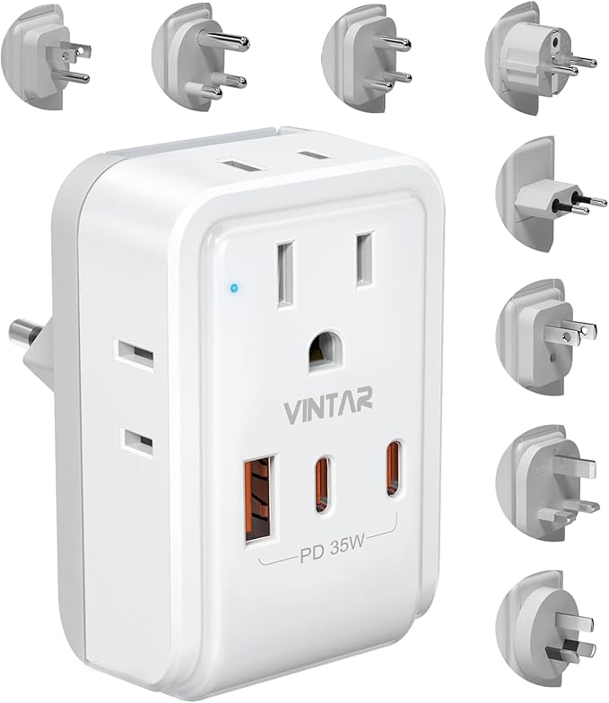 Universal Travel Adapter Kit, VINTAR PD 35W International Power Adapter by VINTAR