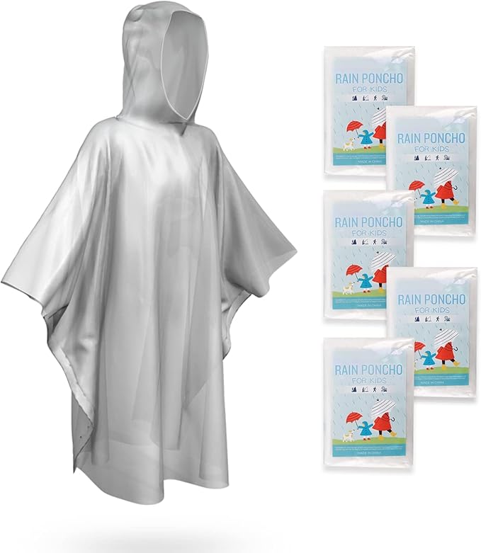 SaphiRose Disposable Rain Ponchos Emergency Clear Poncho by SaphiRose