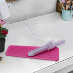 2PCS Silicone Heat Resistant Mat Pouch for Hair Straightener, Curling Iron, Flat Iron and Hot Hair Tools Pink 2 Pack