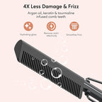 Terviiix Electric Hot Comb for Lace Front Wigs, Pressing Combs for Black Women Hair, Anti-Scald Straightening Comb with Keratin & Argan Oil Infused Teeth, Temperatures Adjustable, 60 Min Auto Shut Off