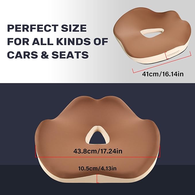 Coverado Car Seat Cushion with Memory Foam, Ergonomic Driving Seat Cushion - Image 7