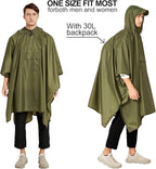 salamra Hooded Rain Poncho Waterproof Raincoat Jacket - Image 6