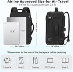 Travel Backpack for Women, Large Carry On Backpack for Travel, Waterproof - Image 2
