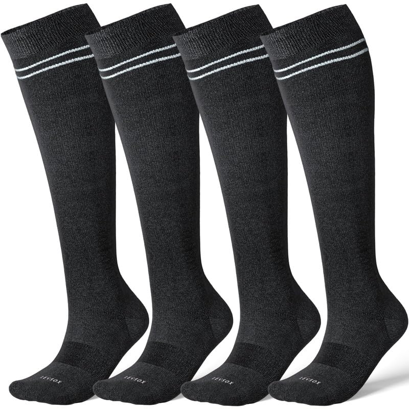 Viscose Made from Bamboo Compression Socks for Women&Men 20 (Large / 4 Pair-grey)