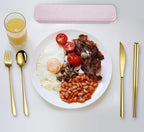 AARAINBOW 6 Pieces 18/8 Stainless Steel Flatware Set Portable Reusable Cutlery - Image 6