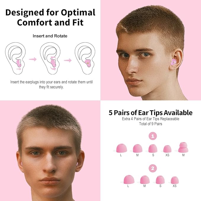 Ear Plugs for Sleeping Reusable Earplugs for Concerts Noise Cancelling Soft - Image 2