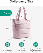 BAGSMART Tote Bag for Women, Lightweight Puffy Tote Bag - Image 2