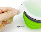 Green Food Grade Silicone Lunch Container Bento Box, Collapsible Food Storage - Image 8