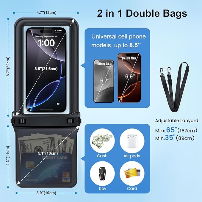 Waterproof Phone Pouch Floating, Double Bags Waterproof Phone Case - Image 5
