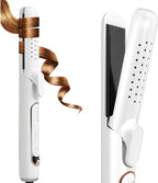 360° Airflow 2-in-1 Curling Iron & Straightener, 5 Temp Ceramic Negative Ion Styler, Cool Air Vents Lock Style, Dual Voltage Professional Hair Styler for Long/Short Hair