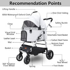 Dog Cat Stroller, Foldable 4 Wheels Dog Stroller - Image 5