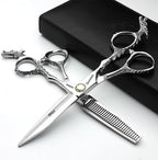 Sharonds 6/7 inch Professional Hair Cutting Scissors Set Hair Cutting Scissors Thinning Teeth Shears Set,Sliver Scissors,Barber,Salon,Hairdressing Scissors Kit,Japanese 440C Scissors (6-inch 3pc-A)