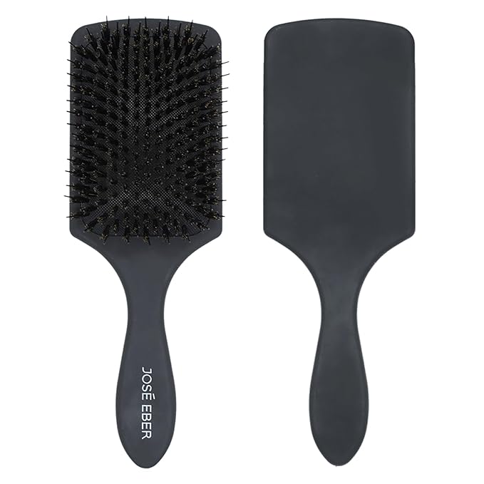 Jose Eber: Professional Series - Paddle Brush - 100% Natural Boar Hair W/Nylon Bristle, Reduces Breakage, Ideal for All Hairtypes, Salon Styling Tool