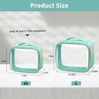 TSA Approved Travel Toiletry Bag, 2 Pack Clear Makeup Bags - Image 3
