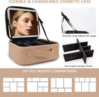 Travel Makeup Bag for Women and Makeup Artists Cosmetic Organizer Large Makeup - Image 3