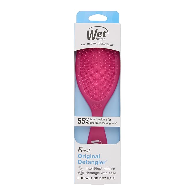 Wet Brush Original Detangler Hair Brush, Pink Frost - Ultra-Soft IntelliFlex Bristles - Detangling Brush Glides Through Tangles For All Hair Types (Wet Dry & Damaged Hair) - Women & Men (Pack of 2)