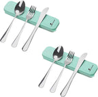8 Picec Travel Utensils Camping utensils Travel Silverware Set by Ansukow