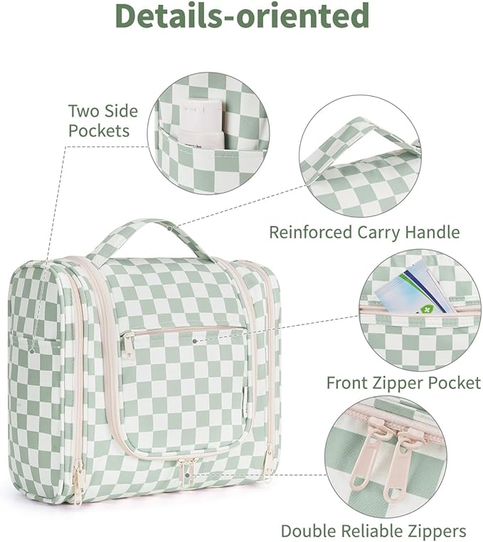 Narwey Hanging Toiletry Bag for Women Travel Makeup Bag Organizer Toiletries - Image 7