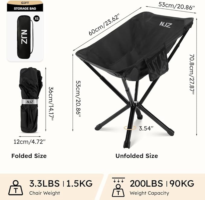 Small Camping Chair, Compact Folding Camping Chair - Image 2