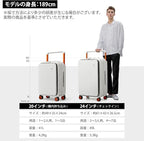 mixi Carry On Luggage Wide Handle Luxury Design Rolling Travel Suitcase PC - Image 7