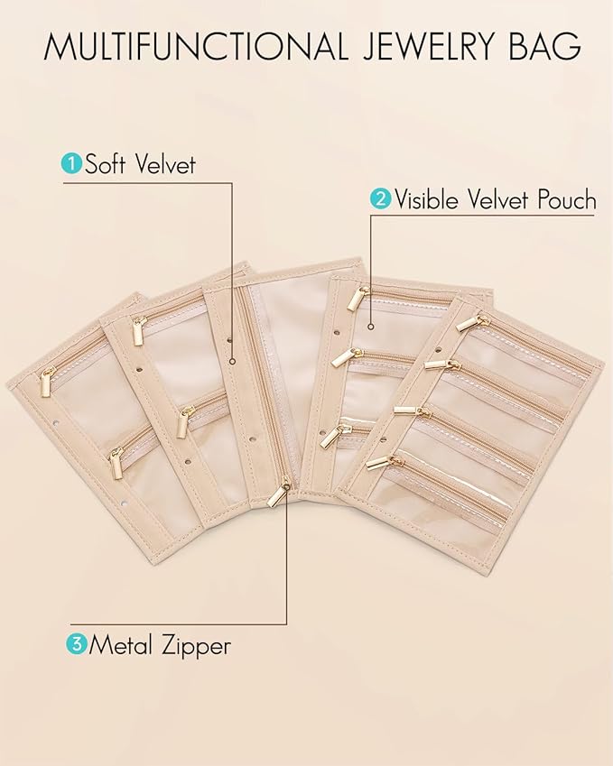 Vlando Jewelry Box for Girls Women, Display Portability Jewelry Pouch Storage - Image 4