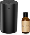 Airversa Waterless Essential Oil Diffuser Starter Kit with 30mL Sandal Lux Fragrance Oil, Premium Metal, Battery Operated Mini Scent Air Machine Portable Diffuser for Home Car Office, Black ADX Kit