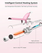 Digital Ceramic Curling Iron - 1 Inch Barrel for Bouncy Curls & Waves, Argan Oil Infused, Dual Voltage, Fast Heat Up