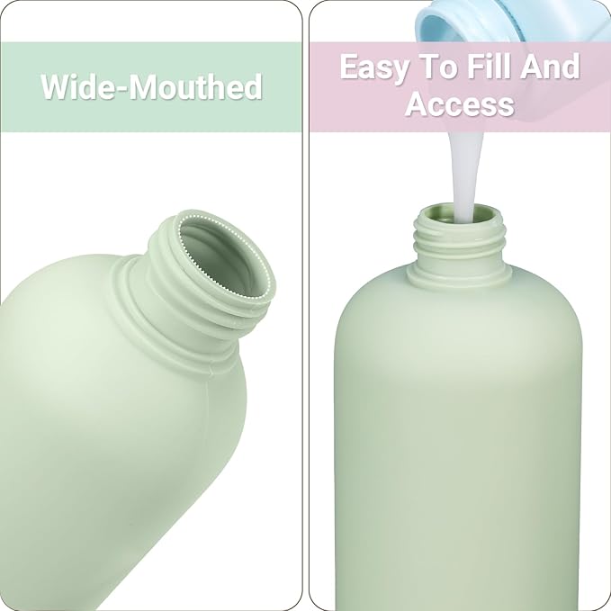 ASEVAT 6.7oz 4Pcs Green Plastic Refillable Travel Shampoo and Conditioner - Image 5