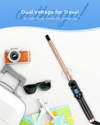 Small Curling Iron, 1/2 Inch Long Barrel for Short Hair, Ceramic Skinny Curling Wand
