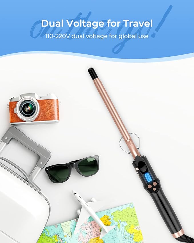 Small Curling Iron, 1/2 Inch Long Barrel for Short Hair, Ceramic Skinny Curling Wand