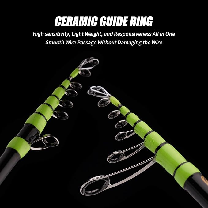 PURELURE Fishing Rod Telescopic, Carbon Fiber Spinning Casting Travel Rod - Image 4