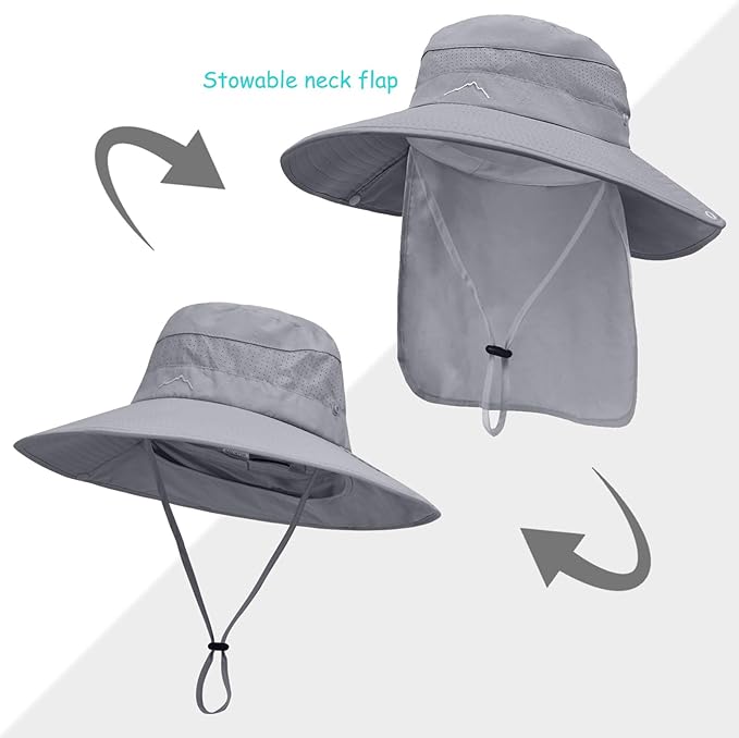 Sun Hats for Men Women, UPF50+ Protection Safari Hat, Wide Brim Fishing Hat - Image 2