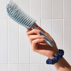 Kitsch Hair Brush Detangler – Flexi Flow Hair Brush for Women, Men & Kids | Detangling Brushes for Curly Hair with Bendable Frame, Bounce Curl Defining Brush for Wet or Dry Strands - Haze Blue