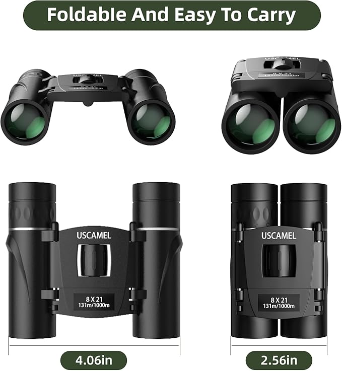 USCAMEL Binoculars for Adults and Kids 8×21 High Powered Compact Binoculars - Image 6