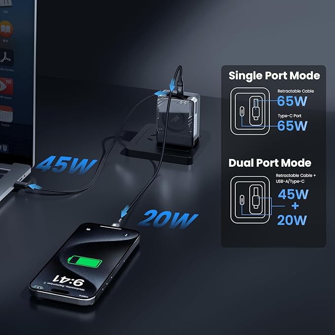Nillkin FlexLine 65W for Retractable Wall Charger, Dual-Port - Image 3