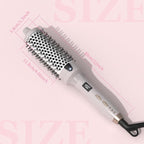 K&K Thermal Brush Heated Round Brush - Blowout Look Volumizer with 1.5 inch Heated Round for Hair Styler Tool Hair Straightener and Curler 2 in 1 Dual Voltage Temperture Contronal (Silver, 1.5 Inch)