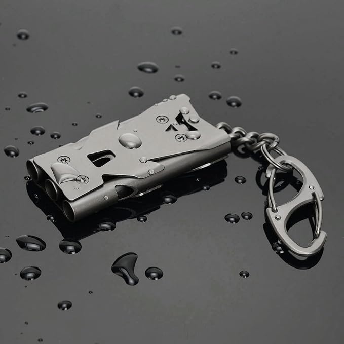 Whistle Emergency Whistles Keychain Rape Whistle Stainless Steel High Decibel - Image 2