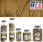 750 Paracord 100% Nylon (Grizzly Brown / 50 Ft.)