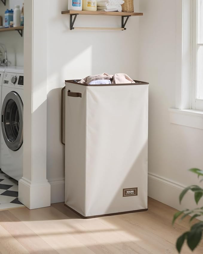 SOLEDI Laundry Hamper with Lid 100L Large & Tall Collapsible Laundry Basket - Image 2
