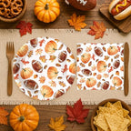 50Pcs Fall Football Paper Plates and Napkins (Fall Football)