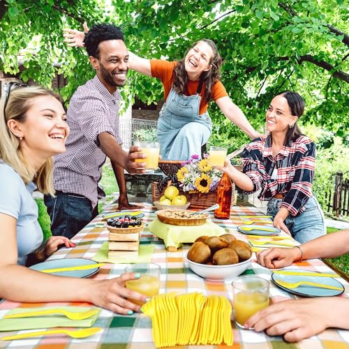 90 Pieces Yellow Plastic Cutlery Set (Yellow)