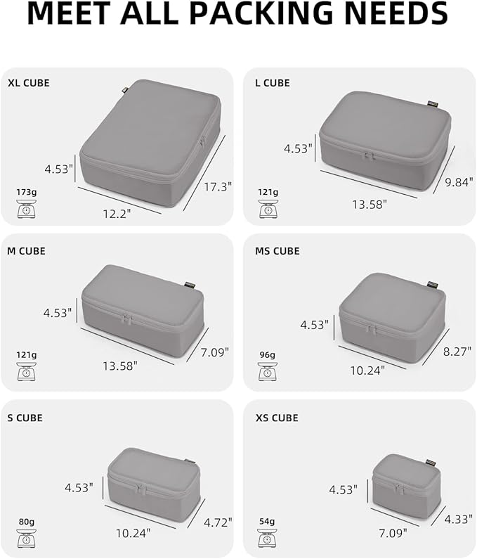 6 Set Compression Packing Cubes - Image 4
